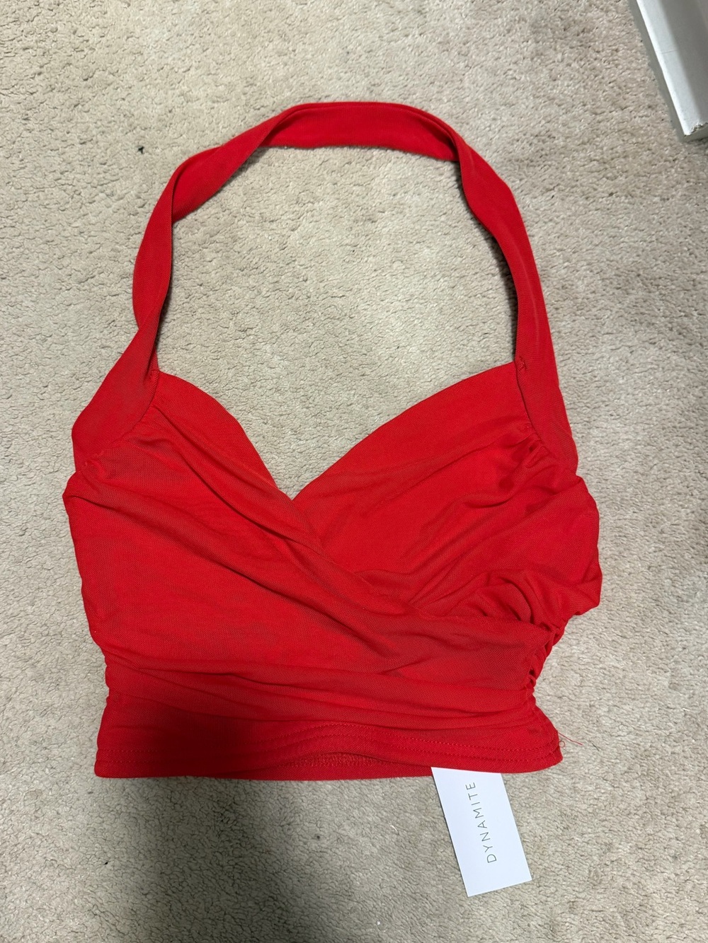 Dynamite Red Halter Crop Top
